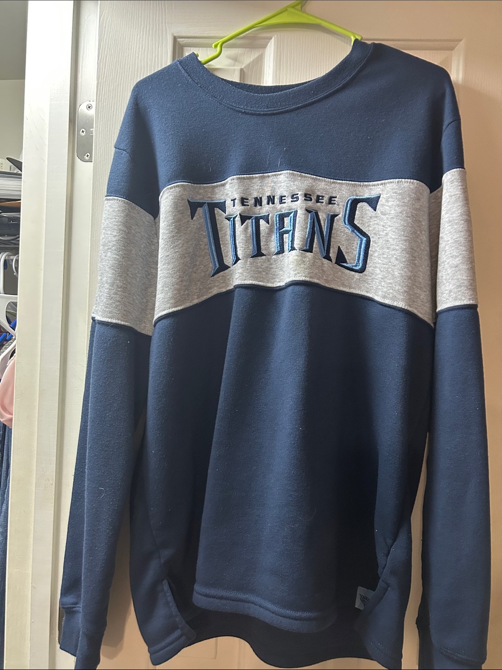 NFL Tennessee Titans Navy and Gray Crewneck